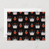 Hearts en Crowns Motif Briefkaart (Voorkant / Achterkant)