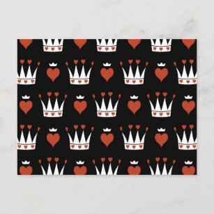 Hearts en Crowns Motif Briefkaart