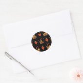 Hearts en Crowns Motif Ronde Sticker (Envelop)