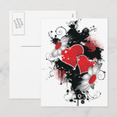 Hearts en Daisies Valentijn Briefkaart (Voorkant / Achterkant)