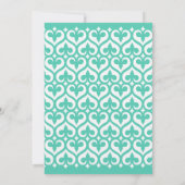 Hearts en Fleur de Lis Wedding Invitation - Blauwg Kaart (Achterkant)