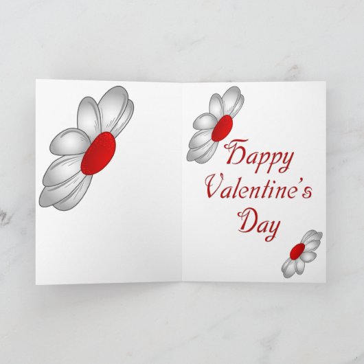 Hearts en Flowers Valentijn Kaart (Binnen)