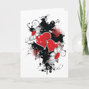Hearts en Flowers Valentijn Kaart