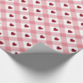 Hearts en Gingham Pattern Cadeaupapier (Hoek)