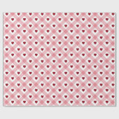 Hearts en Gingham Pattern Cadeaupapier (Vlak)