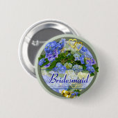 HEARTS EN HYDRANGEAS ~ Weddenschap Button/pin Ronde Button 5,7 Cm (Voorkant /achterkant)