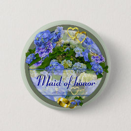 HEARTS EN HYDRANGEAS ~ Weddenschap Button/pin Ronde Button 5,7 Cm