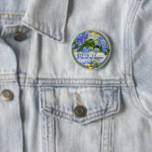 HEARTS EN HYDRANGEAS ~ Weddenschap Button/pin Ronde Button 5,7 Cm (In situ)