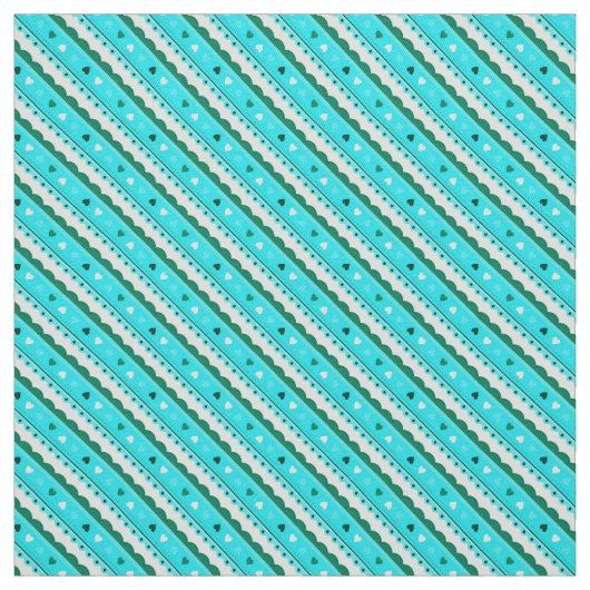 Hearts en Lace Pattern Fabric/Green Stof (Swatch)