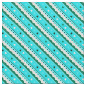 Hearts en Lace Pattern Fabric/Green Stof (Close Up)