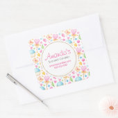Hearts en muffins Pastel Waterverf Vierkante Sticker (Envelop)