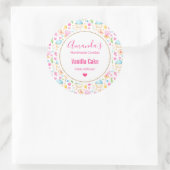 Hearts en Muffins Waterverf Pattern Candle Biz Ronde Sticker (Tas)