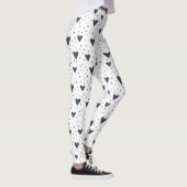 Hearts en Polka Dot Black en White Pattern Leggings (Rechts)