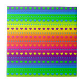 Hearts en Stripes CERAMIC TILE Tegeltje (Voorkant)