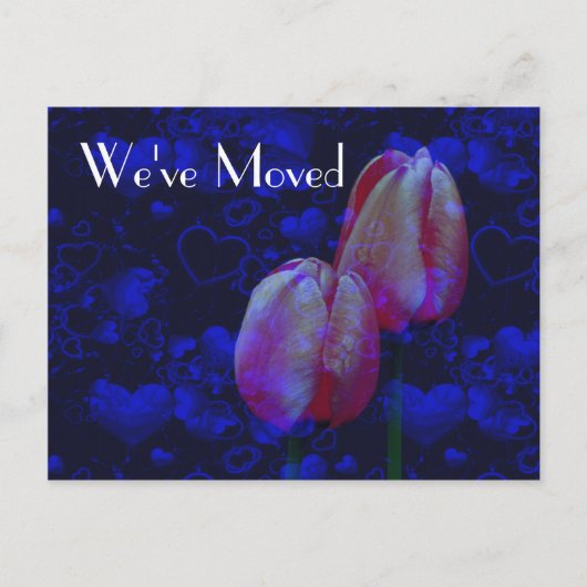 Hearts en Tulps nieuw adres Floral Briefkaart (Voorkant)