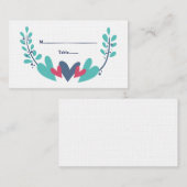 Hearts en wijnstok plaatskaartje (Voorkant / Achterkant)