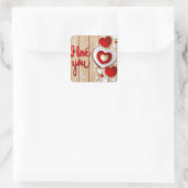 Hearts Fantasy Vierkante Sticker (Tas)