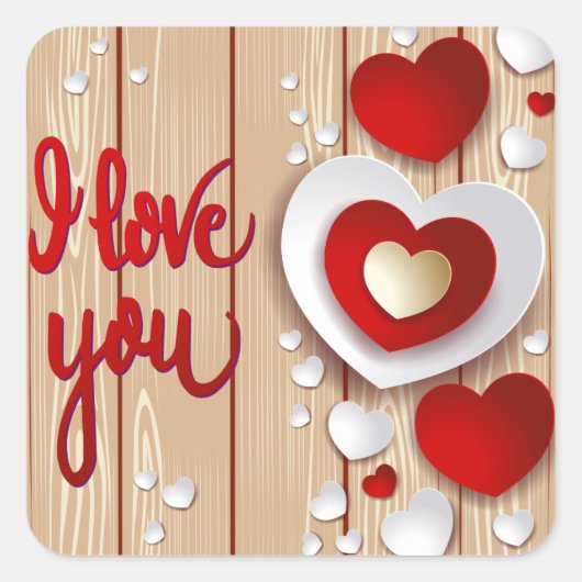 Hearts Fantasy Vierkante Sticker (Voorkant)