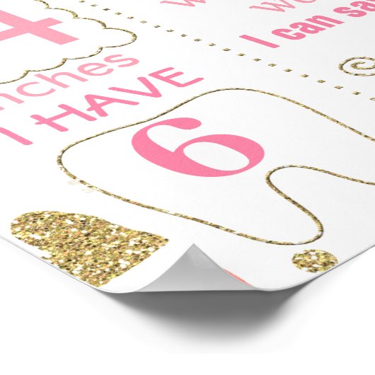 Hearts First Birthday party sign for a girl Poster (Hoek)