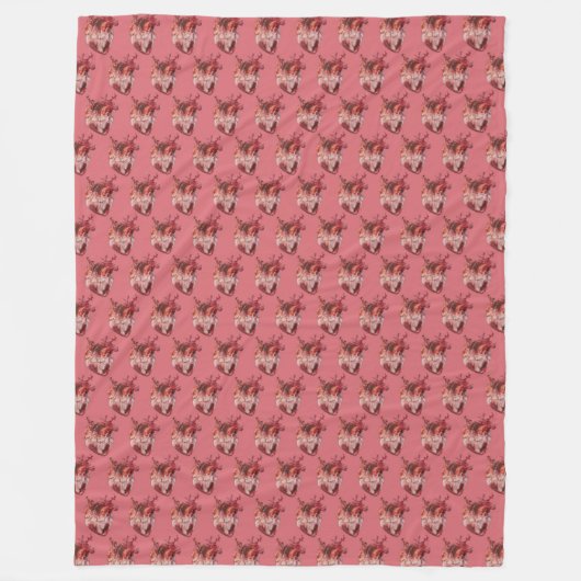 Hearts Fleece Blanket Deken (Voorkant)