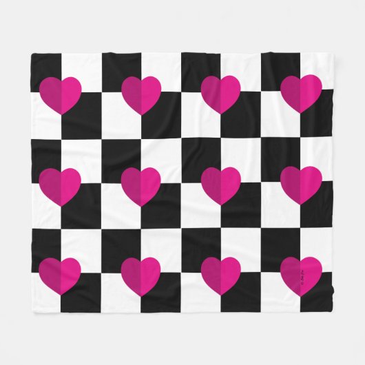 Hearts Fleece Blanket Deken (Voorkant (Horizontaal))