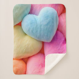 Hearts Fleece Blanket Sherpa Deken