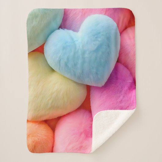 Hearts Fleece Blanket Sherpa Deken (Voorkant)