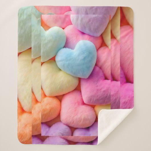 Hearts Fleece Blanket Sherpa Deken (Voorkant)