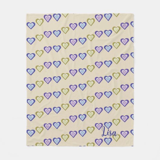 Hearts Fleece Deken (Voorkant)