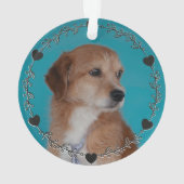 Hearts Floral Krans zwart Custom Pet Foto Ornament (achterkant)