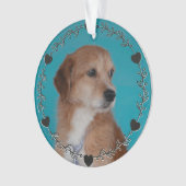Hearts Floral Krans zwart Custom Pet Foto Ornament (voorkant)