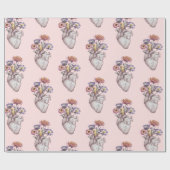 Hearts Flowers Pattern Cadeaupapier (Vlak)