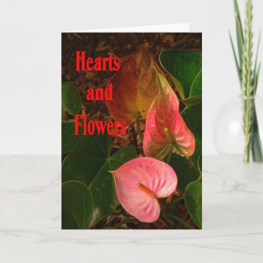 Hearts & Flowers Valentijnsdag Kaart (Voorkant)