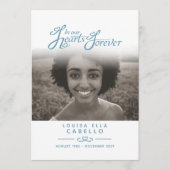 Hearts forever begrafenisprogramma blauw grijs programmakaart (Voorkant)