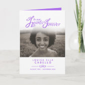 Hearts forever begrafenisprogramma paarse wit programma (Voorkant)