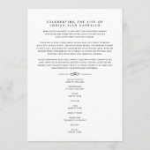 Hearts forever begrafenisprogramma zwart wit programmakaart (Achterkant)