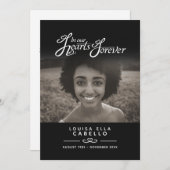 Hearts forever begrafenisprogramma zwart wit programmakaart (Voorkant / Achterkant)