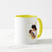 Hearts Foto Lijst Mok Geel (Voorkant rechts)