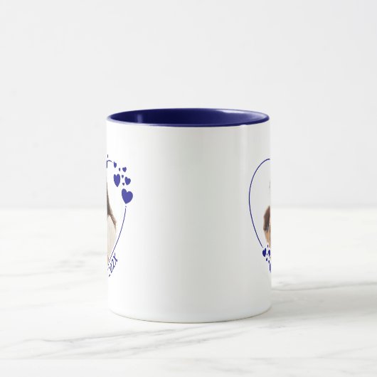 Hearts Foto Lijst Mok Navy Blue (Midden)