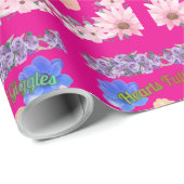 Hearts full of Giggles hete roze Cadeaupapier (Rol Hoek)