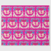 Hearts full of Giggles hete roze Cadeaupapier (Vlak)