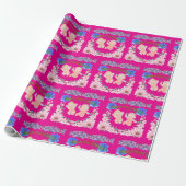 Hearts full of Giggles hete roze Cadeaupapier (Uitgerold)