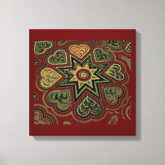 'Hearts Full of Love'-paneel (Rustics) (Bordeauxro Canvas Afdruk (Voorkant)