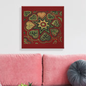 'Hearts Full of Love'-paneel (Rustics) (Bordeauxro Canvas Afdruk (Insitu (Woonkamer))