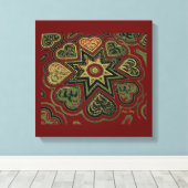 'Hearts Full of Love'-paneel (Rustics) (Bordeauxro Canvas Afdruk (Insitu (Houten vloer))