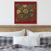 'Hearts Full of Love'-paneel (Rustics) (Bordeauxro Canvas Afdruk (Insitu (Slaapkamer))