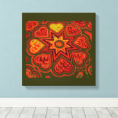 'Hearts Full of Love'-paneel (Rustics)(Oranje) Canvas Afdruk (Insitu (Houten vloer))