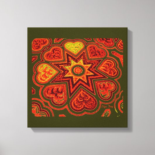 'Hearts Full of Love'-paneel (Rustics)(Oranje) Canvas Afdruk (Voorkant)