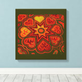 'Hearts Full of Love'-paneel (Rustics)(Oranje) Canvas Afdruk (Insitu (Houten vloer))