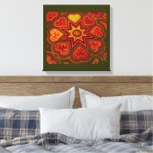 'Hearts Full of Love'-paneel (Rustics)(Oranje) Canvas Afdruk (Insitu (Slaapkamer))